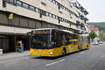 MAN Lions City der Post f�hrt am 08.09.2025 zur Haltestelle beim Bahnhof Baden.