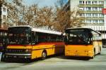 CarPostal Valais Nr. 12/VS 241'998 Setra (ex P 27'802) + Nr. 23/VS 293'096 Volvo am 30. Mrz 2009 Sion, Bahnhof