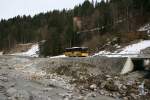 Zwischen Bächlen und Horboden ist am 1.3.2010 der Setra 412UL (BE 26'672, 2008) von PU Spring, Schwenden, bergwärts unterwegs.