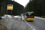 PU Spring, Schwenden, BE 26'671 (Setra 313UL, 2004) am 1.3.2010 bei Horboden im Diemtigtal.