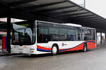 MAN Lions City 85 der RVBW, auf der Linie 3, bedient die Haltestelle beim Bahnhof Baden.