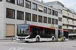 MAN Lions City 316, auf der Linie 7, fährt am 05.06.2025 zur Haltestelle beim Bahnhof Baden.