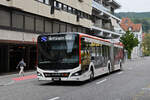 MAN Lions City 315, auf der Linie 7, fährt am 08.09.2025 zur Haltestelle beim Bahnhof Baden.
