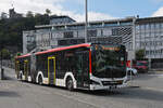 MAN Lions City Hybridbus 175, auf der Linie 2, f�hrt am 29.09.2025 zur Haltestelle beim Bahnhof Baden.