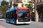 Mercedes eCitaro 60, auf der Linie 3, f�hrt am 29.09.2025 zur Haltestelle beim Bahnhof Baden.