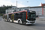 MAN Lions City Hybridbus 311, auf der Linie 7, f�hrt am 29.09.2025 zur Haltestelle beim Bahnhof Baden.