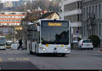 Schaffhausen Bus - Mercedes Citaro Nr.18 SH 54318 mit dem Signet der vb/sh vor dem Bahnhof Schaffhausen unterwegs auf Dienstfahrt am 05.02.2021