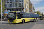 MAN Lions City 188, auf der Linie 3, verlässt die Haltestelle beim Bahnhof Thun. Die Aufnahme stammt vom 21.04.2022.