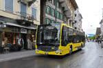 Mercedes Citaro 416, auf der Entlastungslinie 21, fährt am 28.08.2025 Richtung Bahnhof Interlaken West.