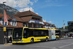 Mercedes Citaro 161 der STI, auf der Linie 21, wartet am 22.05.2026 an der Endstation beim Bahnhof Interlaken Ost.