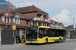 Mercedes Citaro 185 der STI, auf der Linie 21, wartet am 29.06.2026 an der Endstation beim Bahnhof Interlaken Ost.