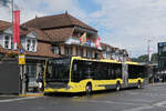 Mercedes Citaro 714 der STI, auf der Linie 21, wartet am 01.07.2026 an der Endstation beim Bahnhof Interlaken Ost.