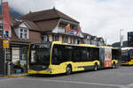 Mercedes Citaro 720 der STI, auf der Linie 21, wartet am 29.07.2025 an der Endstation beim Bahnhof Interlaken Ost.
