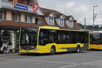 Mercedes Citaro 186 der STI, auf der Linie Entlastungslinie 21, wartet am 29.07.2025 an der Endstation beim Bahnhof Interlaken Ost.