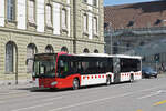 Mercedes Citaro 114 der Transports Publics fribourgeois, im Einsatz als Bahnersatz fährt am 21.08.2021 zur Haltestelle beim Bahnhof Bern.