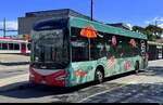 travys - Irizar iebus Nr.164 mit etwas Werbung unterwegs in Yverdon bei den Haltstellen vor dem Bahnhof in Yverdon am 27.07.2026