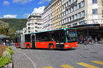 Mercedes Citaro 155, auf der Linie 9, verlässt die Haltestelle beim Bahnhof Biel.