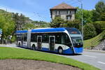 Trolleybus articulé ExquiCity 804 °Villeneuve°  Ici à Vevey,funiculaire  Prise le 22 mai 2021    ExquiCity 804 ° Villeneuve ° Gelenktrolleybus  Hier in Vevey,