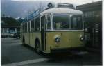 Aus dem Archiv: STI Thun Nr. 1 Berna/Gangloff Trolleybus am 17. Dezember 1997 Thun, Bahnhof (Einsatz zur Vernissage des Buches über die elektrische Traktion am rechten Thunerseeufer)