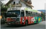 Aus dem Archiv: STI Thun Nr. 34/BE 443'834 Volvo/R&J (ex SAT Thun Nr. 34) am 15. Juli 1998 Lerchenfeld, Forstweg (mit Vollwerbung zum 75-jährigen Jubiläum des FC Lerchenfeld)
