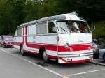 Ostschweizer Wohnmobil Berna auf dem Parkplat des Freilichtmuseum Ballenberg ob Brienz in Hofstetten am 06.08.2010