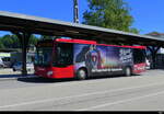 BLS Busland - Mercedes Citaro Nr.131 mit Werbung bei den Bushaltestellen vor dem Bahnhof in Burgdorf am 30.05.2025