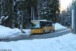 Postauto/Regie Davos GR 106 553 (Irisbus Crossway 12) am 23.2.2014 in Lenzerheide/Lai, La Riva