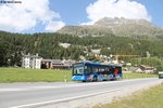 Engadin Bus GR 100 116 (Mercedes Citaro C2 O530) am 13.9.2016 in Silvaplana, Kreisel Mitte