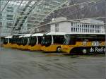Am Morgen des 23.12.2009 stehen diese Busse im Busbahnhof von Chur und warten auf ihren nächsten Einsätze.