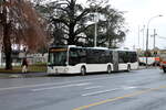 tl/Intertours Nr. 477 (Mercedes Citaro C2 O530GÜ) am 9.12.2021 in Lausanne, Cécil. Bei den angemieteten Bussen für den Bahnersatz der LEB ging weder die tl noch Intertours nach einem einheitlichen Nummerierungsschema vor. Die einen Wagen haben eine interne Nummer erhalten, die Anderen nicht.