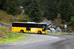Ein Iveco Crossway bei der letzten Fahrt 2020 auf der Postauto-Linie 60.411 Göscheneralp - Göschenen; 11.10.2020