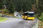 Ein Iveco Crossway bei der letzten Fahrt 2020 auf der Postauto-Linie 60.411 Göscheneralp - Göschenen; 11.10.2020