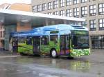 RVBW - MAN Lion`s City Hybrid Nr.30  AG  445445 unterwegs auf der Linie 3 beim verlassen der Bushaltestellen vor dem Bahnhofsgebäude in Baden am 16.01.2016