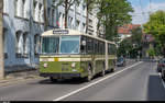 Betriebstag BERNMOBIL historique am 23. Juni 2019.<br>
FBW Gelenkautobus 270 in der Länggasse.