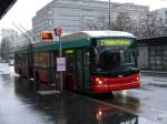 VB Biel - Trolleybus Nr.56 unterwegs auf der Linie 1 in der Stadt Biel am 24.01.2015