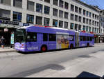 VB Biel - Hess Trolleybus  Nr.53 mit Werbung unterwegs in der Stadt Biel am 29.05.2020