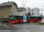 VB Biel - Mercedes Citaro Nr.154 BE  653154 unterwegs auf der Linie 2 im Orpundplatzkreisel am 15.02.2011