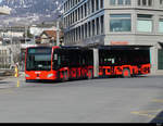 Chur Bus - Mercedes Citaro GR 155858 unterwegs bei den Bushaltestellen vor dem Bahnhof in Chur am 19.02.2021