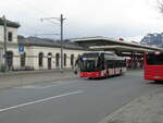Chur Bus - MAN Lions City bei der Abfahrt von den Haltestellen beim Bahnhof Chur am 21.2.22