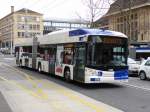 TL Lausanne - Trolleybus Nr.878 unterwegs auf der Linie 21 in der Stadt Lausanne am 18.02.2016