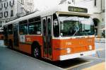 Aus dem Archiv: TL Lausanne - Nr. 738 - FBW/Hess Trolleybus am 15. April 1998 in Lausanne, Place Riponne