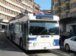 tl - FBW Trolleybus Nr.746 mit Anhänger unterwegs auf der Linie 7 in der Stadt Lausanne am 16.02.2013