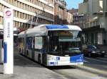 tl - Hess Swisstrolley BGT-N2C Nr.866 unterwegs auf der Linie 6 in der Stadt Lausanne am 16.02.2013
