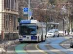 tl - VanHool Gelenkbus Nr.549  VD  1520 unterwegs auf der Linie 9 in Lausanne am 16.02.2013