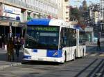 tl - VanHool Gelenkbus Nr.571  VD  1481 unterwegs auf der Linie 1 in Lausanne am 16.02.2013