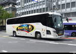 Reisebus - Scania Touring unterwegs in der Stadt Luzern am 27.07.2023