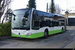 TransN - Mercedes Citaro Nr.375   NE 146375 vor dem Tram/Busdepot in der Stadt Neuchâtel am 28.01.2024