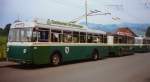 Während der Umbau und Erweiterung vom Busdepot waren am verschiedene Orten in der Stadt Freiluftanlagen erstellt für die Trolleybusse u.a.