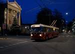 FBW: Museums Trolley 101 vom Stadtbus Winterthur auf einer abendlichen Adventsfahrt am 10.