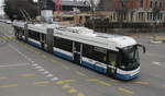 Probefahrt mit VBZ Nr. 92 am 5.1.2021 bei der Wülflinger-Unterführung. Stadtbus Winterthur prüft die Eignung von Doppelgelenkbussen auf den Trolleylinien 1 bis 3.